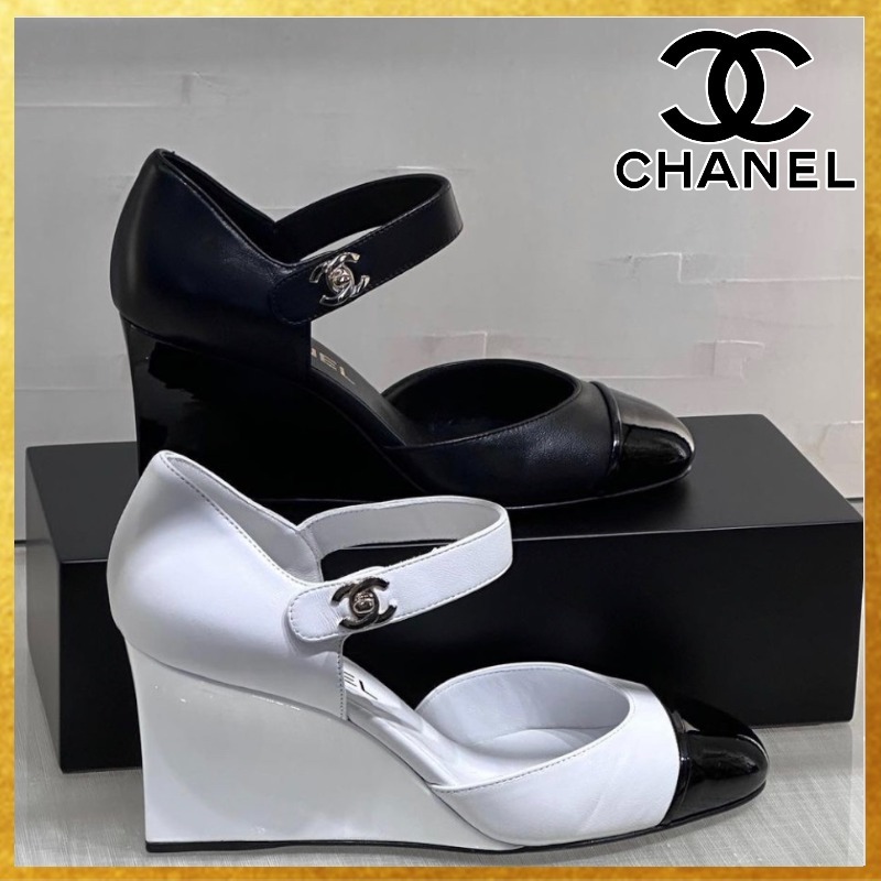 【24C☆上品なホワイト】 CHANEL 《メリージェーン》 パンプス