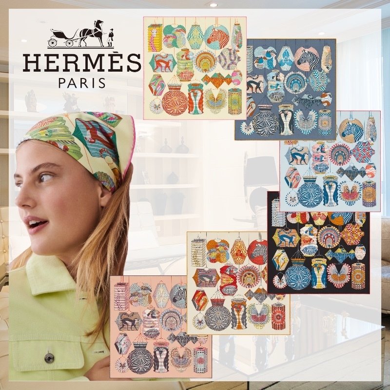 【エレガントな装いに☆】HERMES 《ガブロッシュ45》スカーフ