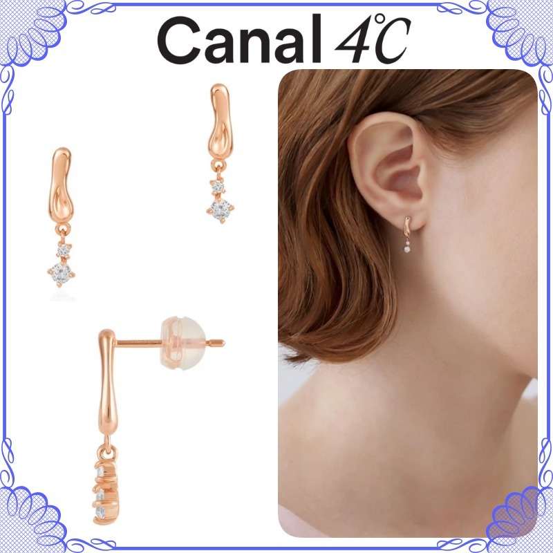 大人気!! Canal 4℃ シルバー K10 ピンクゴールド ピアス