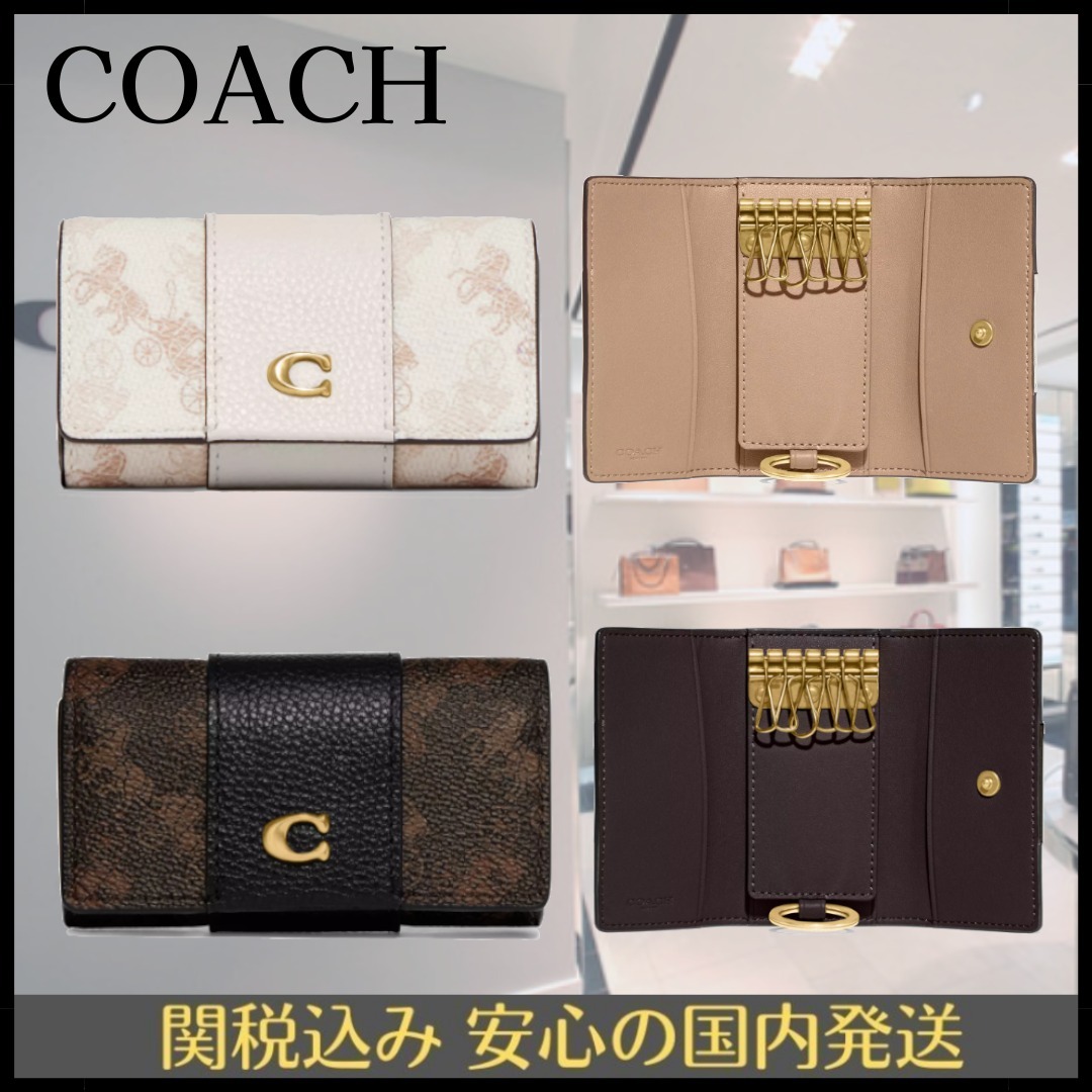 COACH 6 リング キー ケース・ホース アンド キャリッジプリント