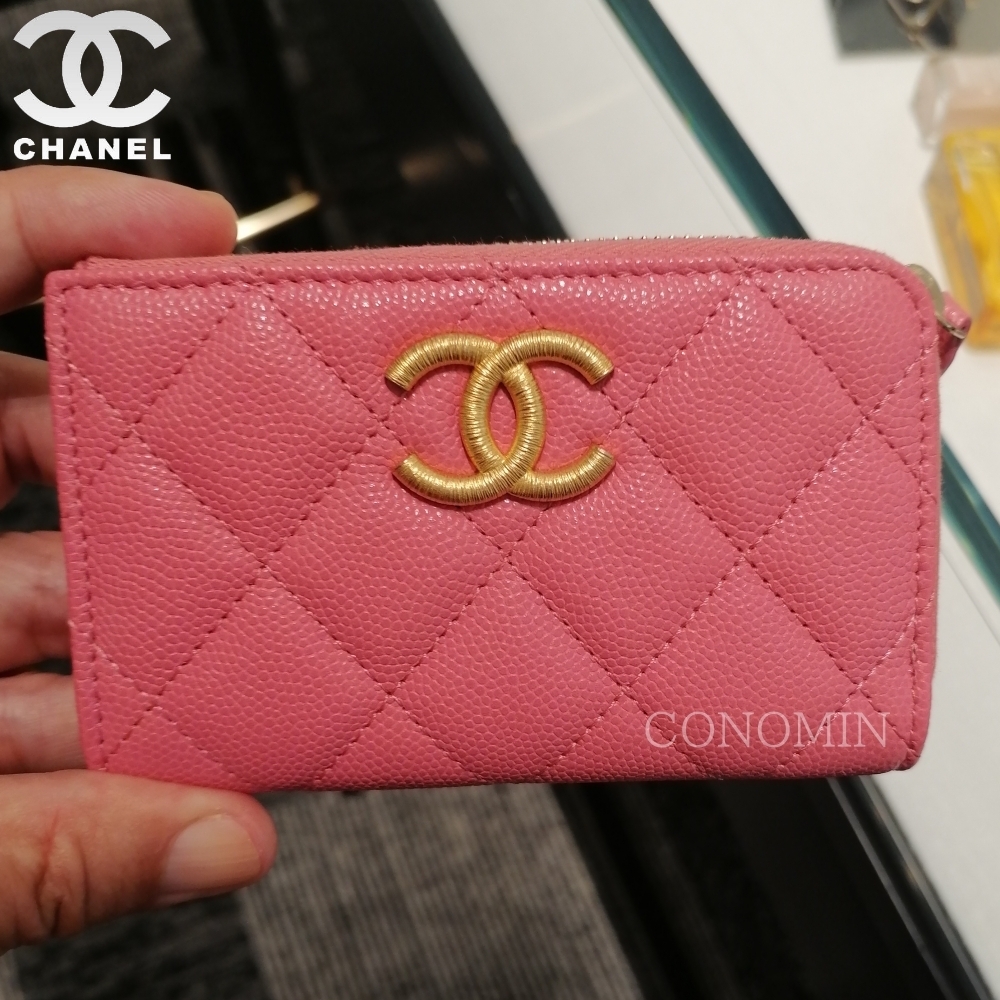 国内即発 CHANEL L字ファスナー キーケース マルチ コインケース