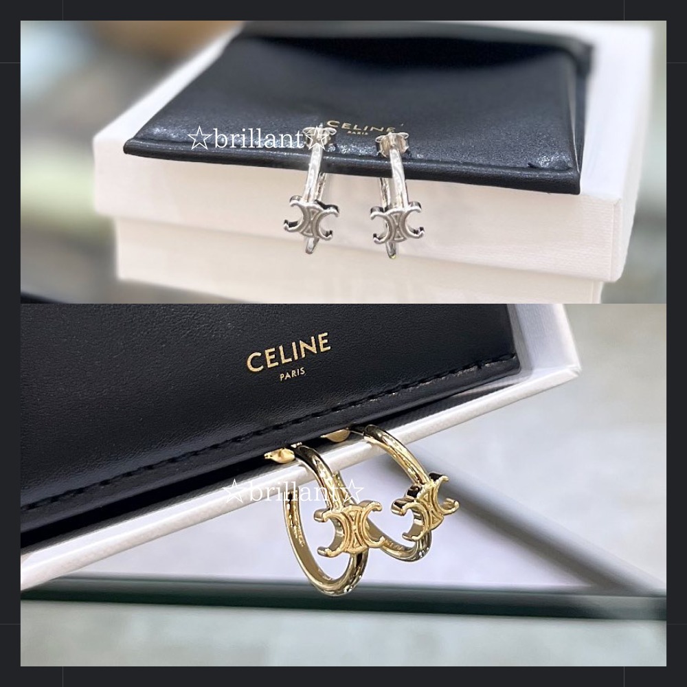 【★CELINE★】 トリオンフ アシンメトリックフープピアス