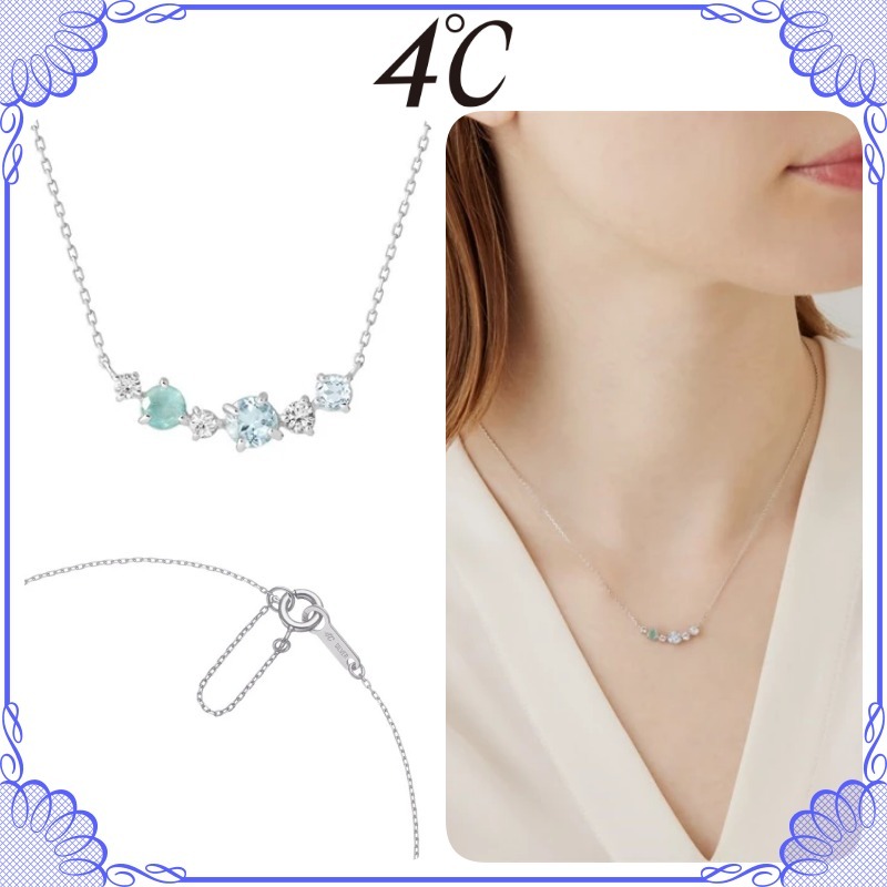 大人気!! 4℃ シルバー ブルーカラー ネックレス