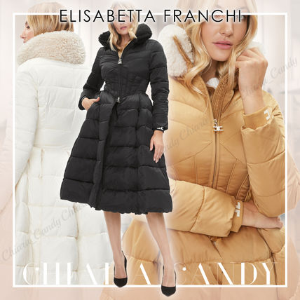 ELISABETTA FRANCHI Down Jackets Plain Long Down Jackets