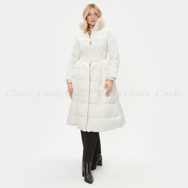 【23AW NEW】ELISABETTA FRANCHI / サテンダウンジャケット /3色 23AW NEW】ELISABETTA FRANCHI / サテンダウンジャケット /3色