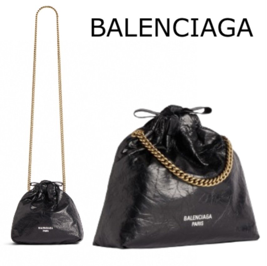 24SS BALENCIAGA Tote Crush チェーン XS バッグ メタリック