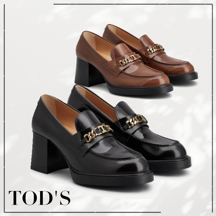 割引購入 ○TOD'S○メタル Tチェーン ローファー レザー アクセサリー 靴