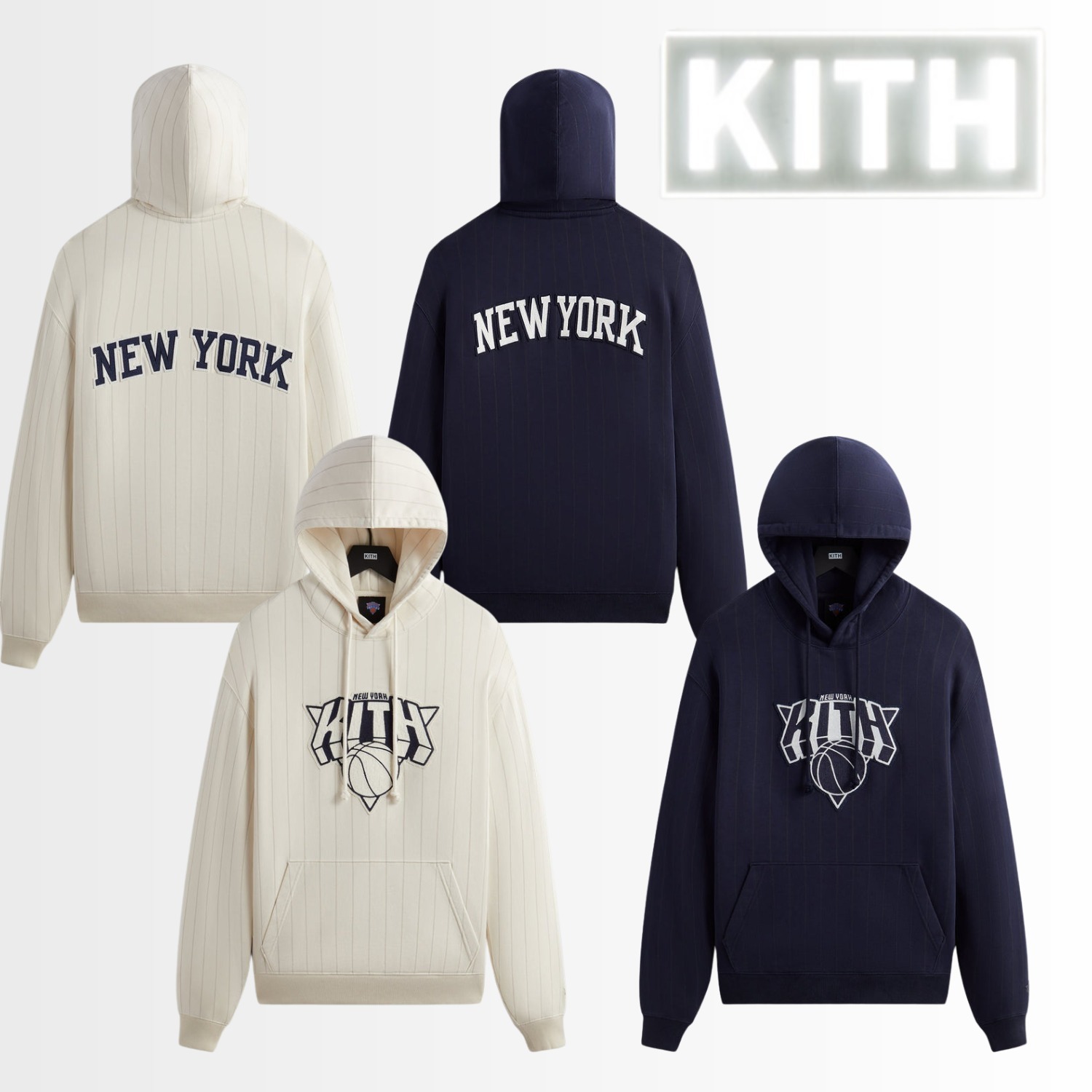 KITH キス New York Knicks NY Pinstripe Williams III Hoodie