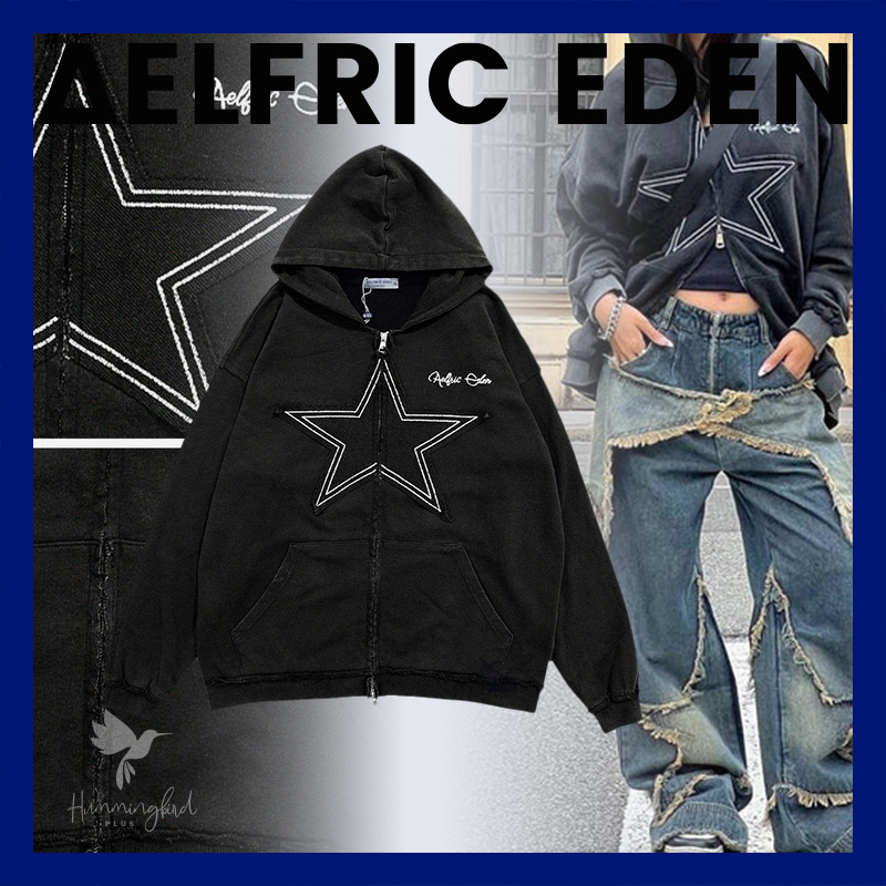 Aelfric Eden ★スター ウォッシュド ジップアップ パーカー
