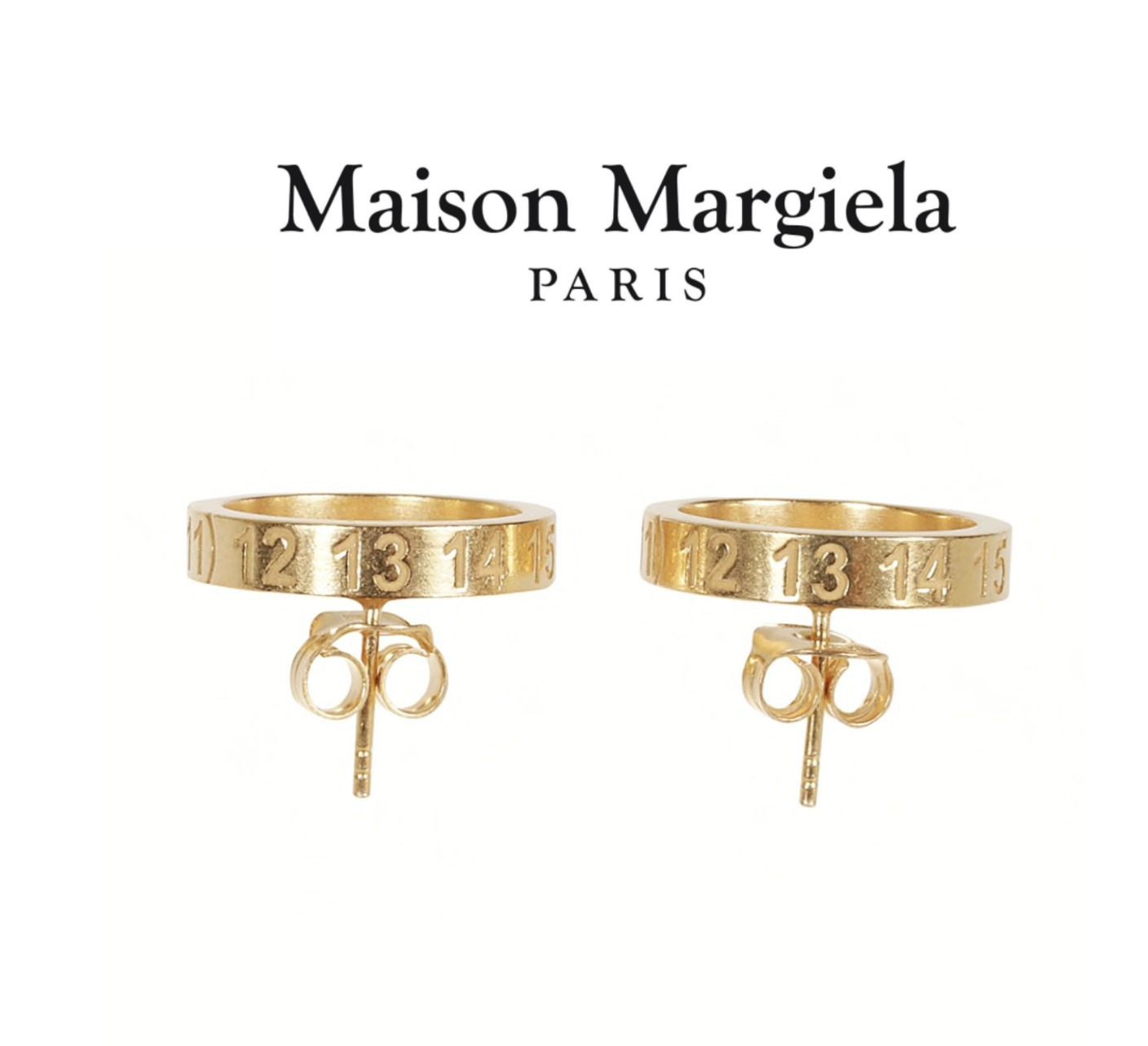 【Maison Margiela】ナンバリング ピアス / ゴールド