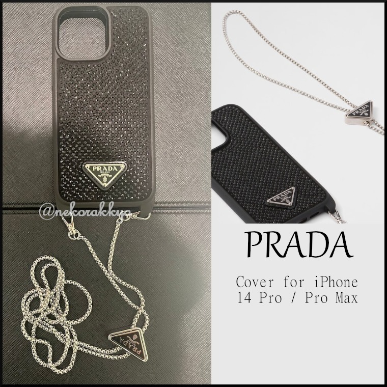 直営店☆PRADA サフィアーノレザー iPhone 14 ProMAX用カバー