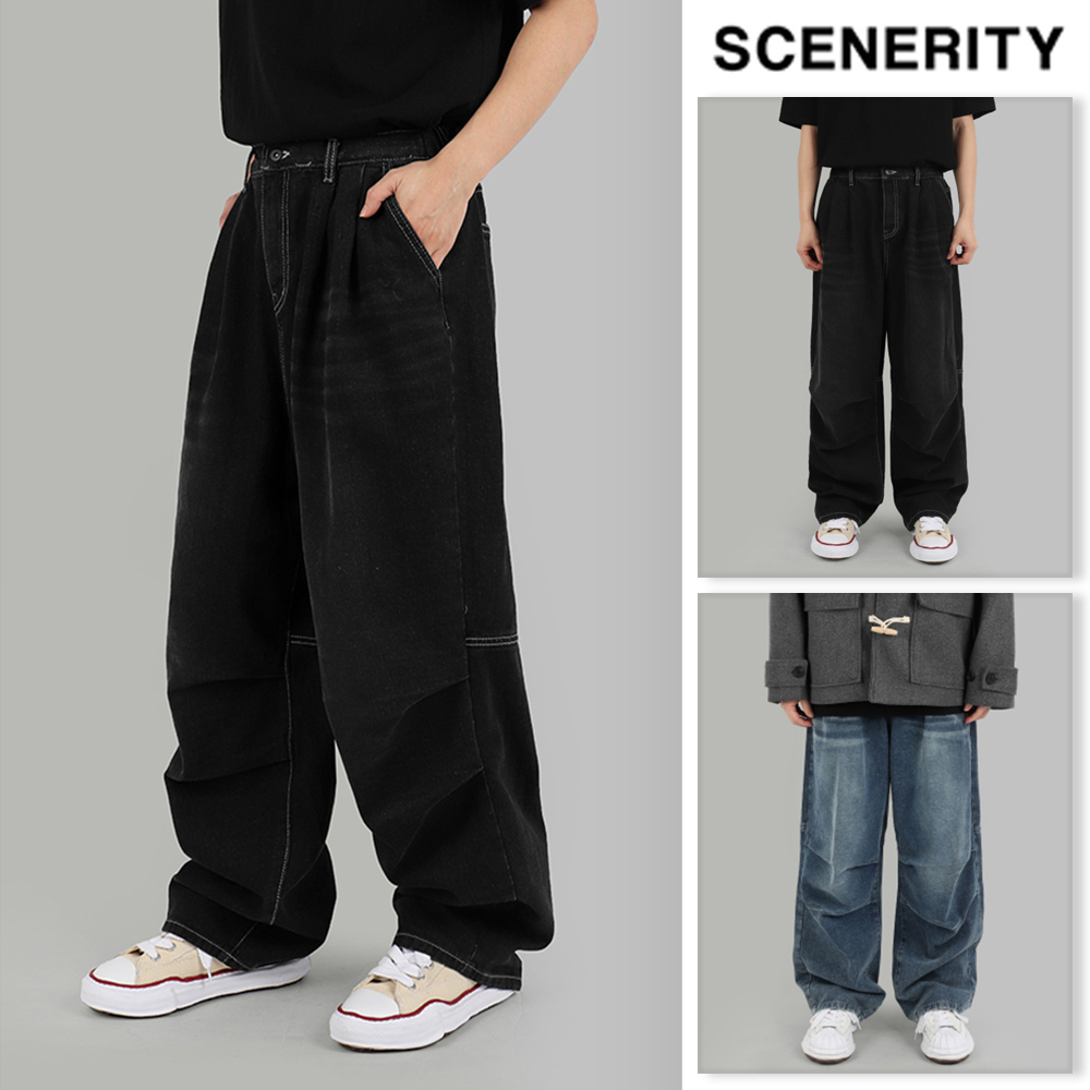 【SCENERITY】Trill brushed balloon denim jeans