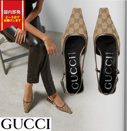 GUCCI Ballet Leather Bridal Logo Ballet Shoes