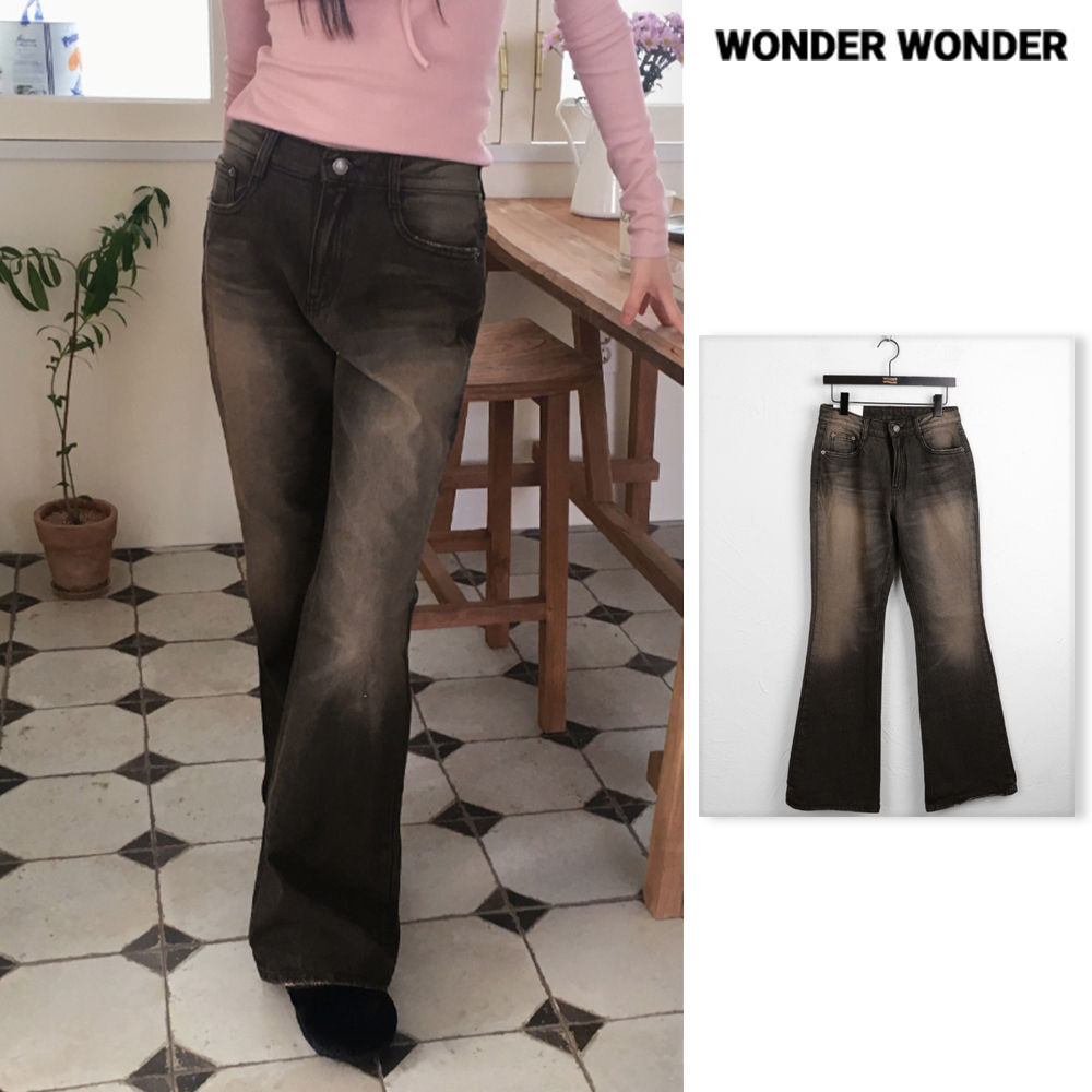 【WONDER WONDER】Aaron dark washed bootcut denim pants