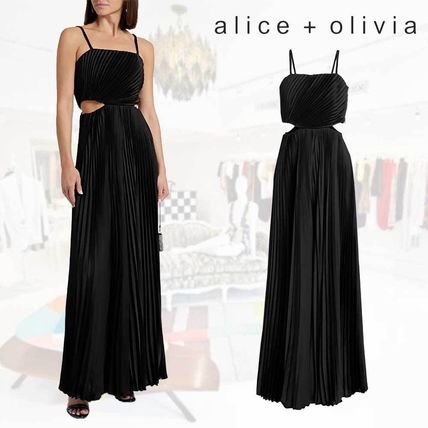 Alice+Olivia スリーブレス黒シンプル ストレッチタイトワンピ Pria Embellished Top In Black | Alice + Olivia