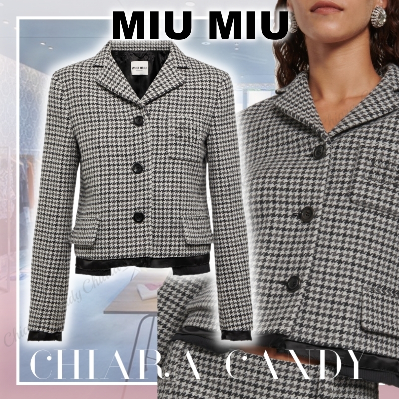 【23AW NEW】MiuMiu_women / Prince of Wales check ジャケット