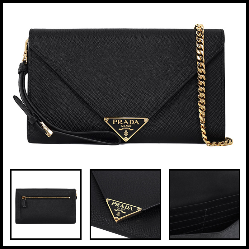 ★送料関税込★PRADA サフィアーノ エンベロープ チェーンバッグ