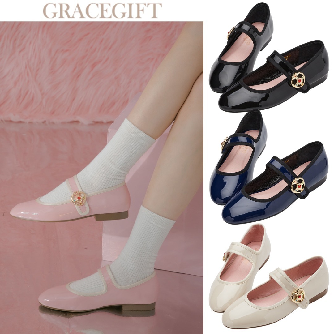 台湾gracegift セーラームーンCrystal フラットメリージェーンズ