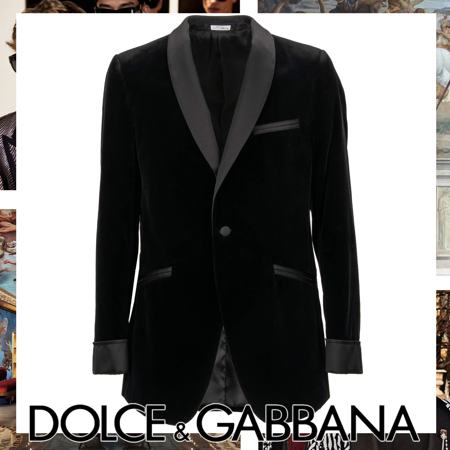 Dolce & Gabbana ベルベット テーラードジャケット ブラック