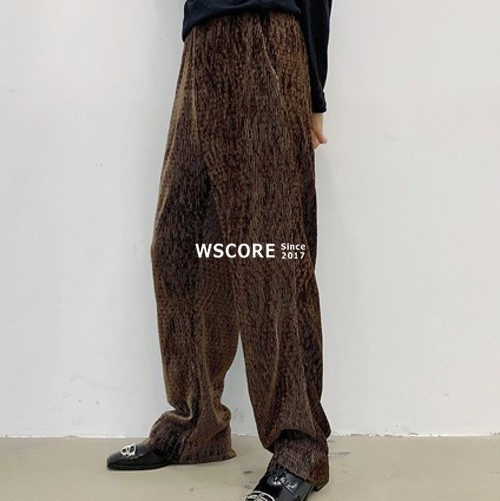 パンツ メンズ 縦縞シワ加工 ドレープ ワイドレッグ ２色