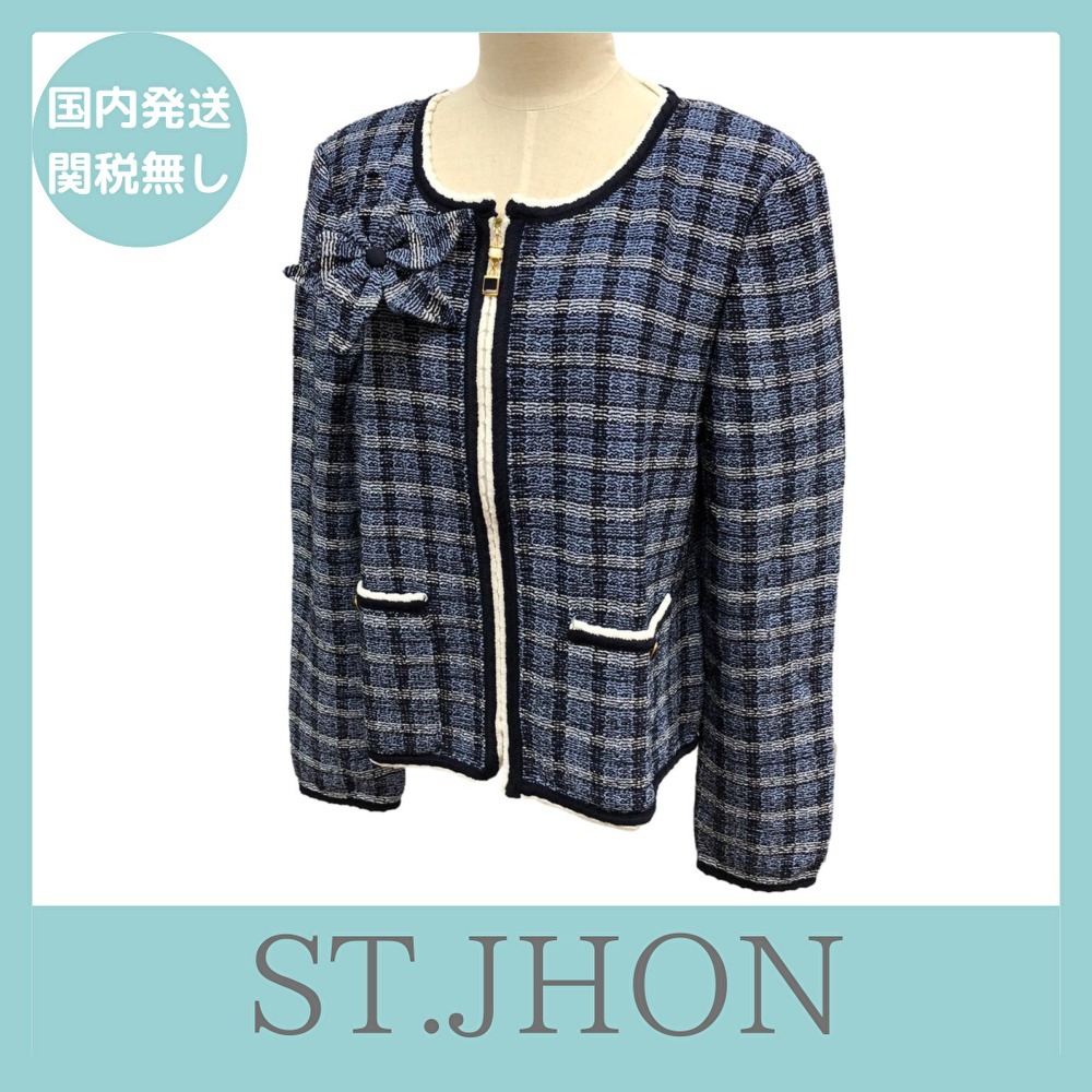 【国内発送】ST.Jhon ノーカラージャケット ツイード