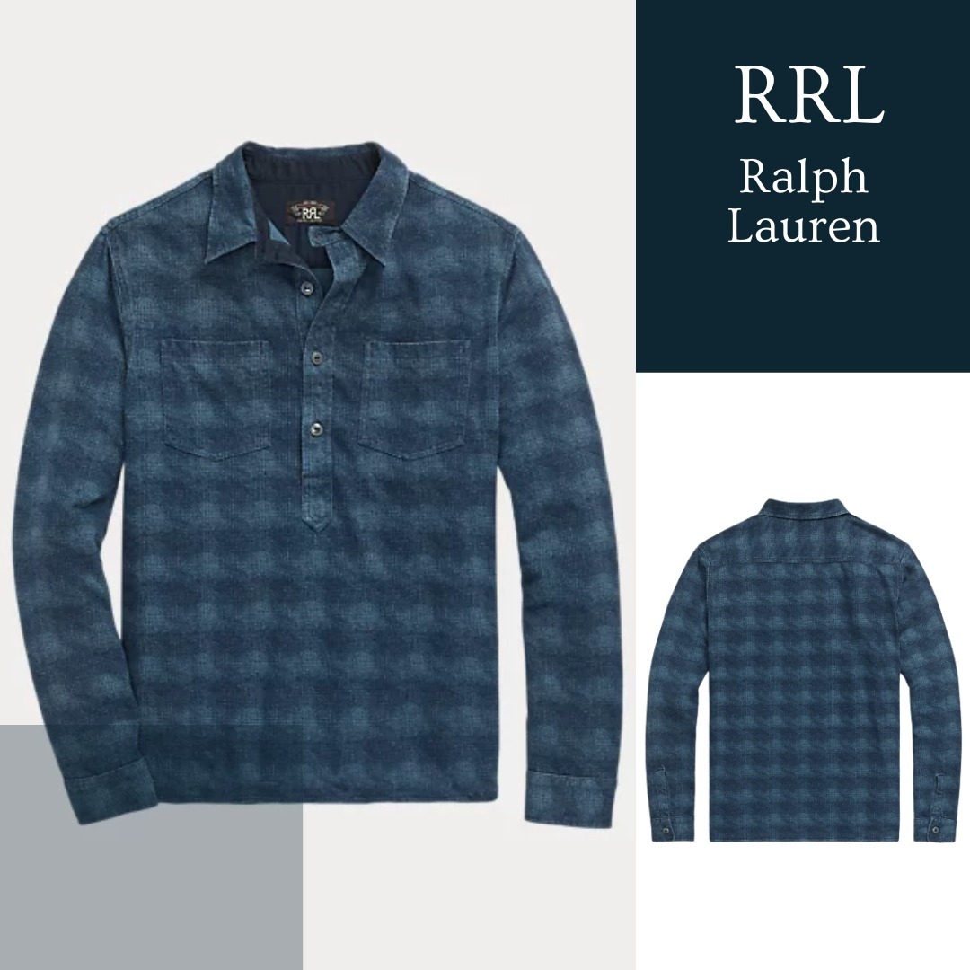 NEW【RRL RALPH LAUREN】プリント ポップオーバー ワークシャツ