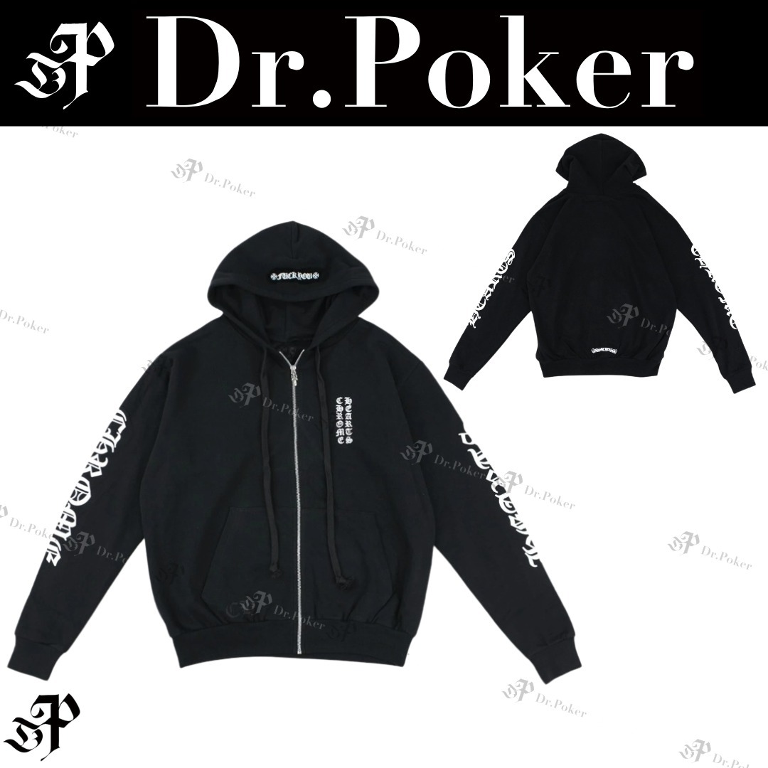 大人気 CHROME HEARTS FU CH Letters Zip Up Hoodie パーカー