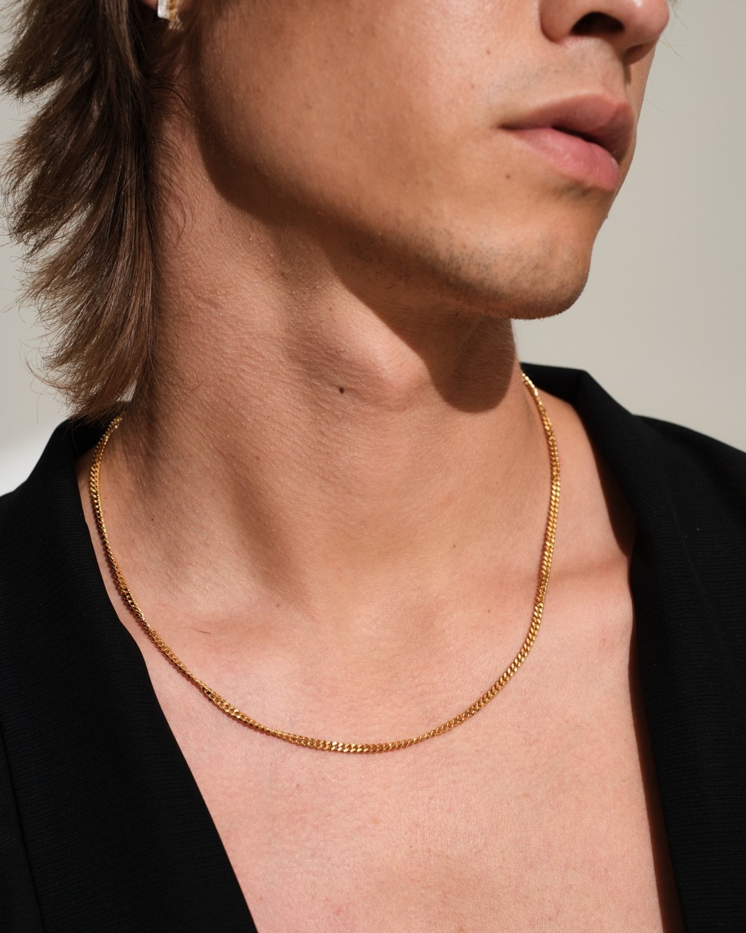 シンプル【Tom Wood】Curb Chain M Gold 24.5inch