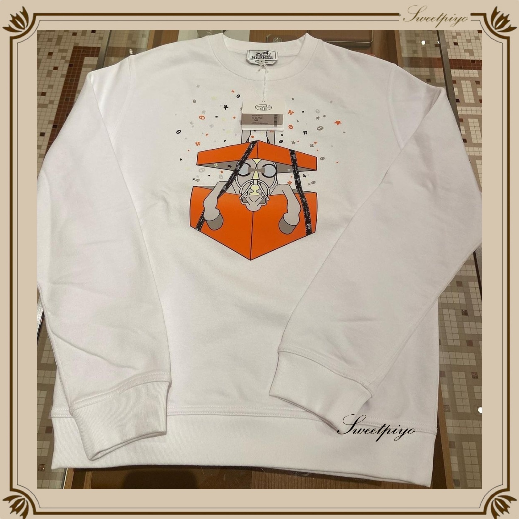 【激レア】エルメス HERMÈS イタリア製 絵画画 プリント Tシャツ