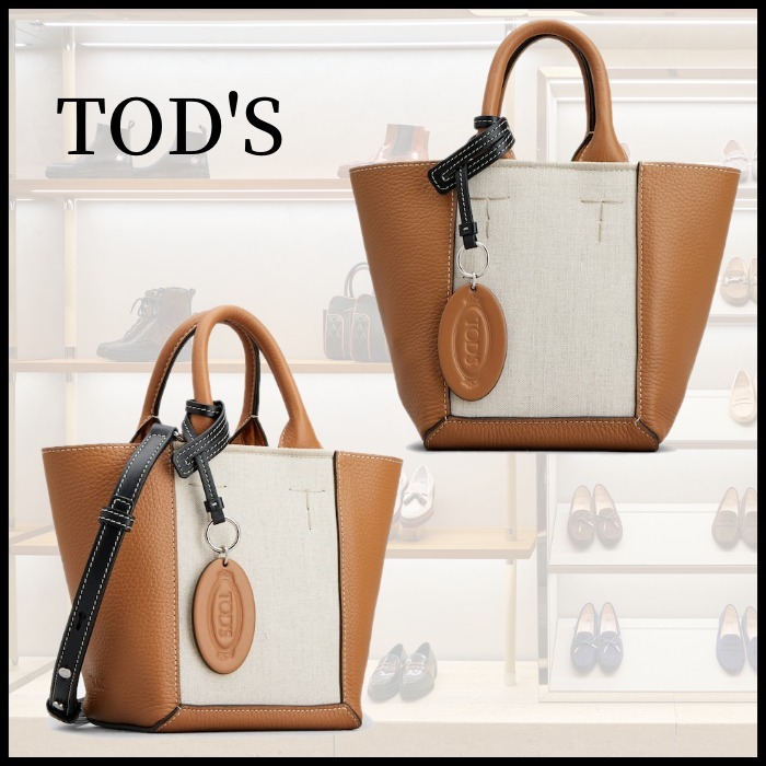 ◆TOD´S◆ダブルアップ レザー＆キャンバス バッグ ミニ
