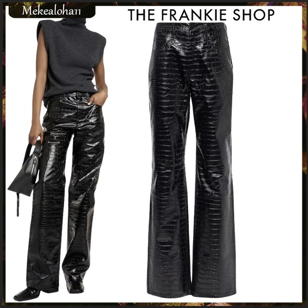 FRANKIE SHOP☆Bonnie クロコ風フェイクレザーパンツ