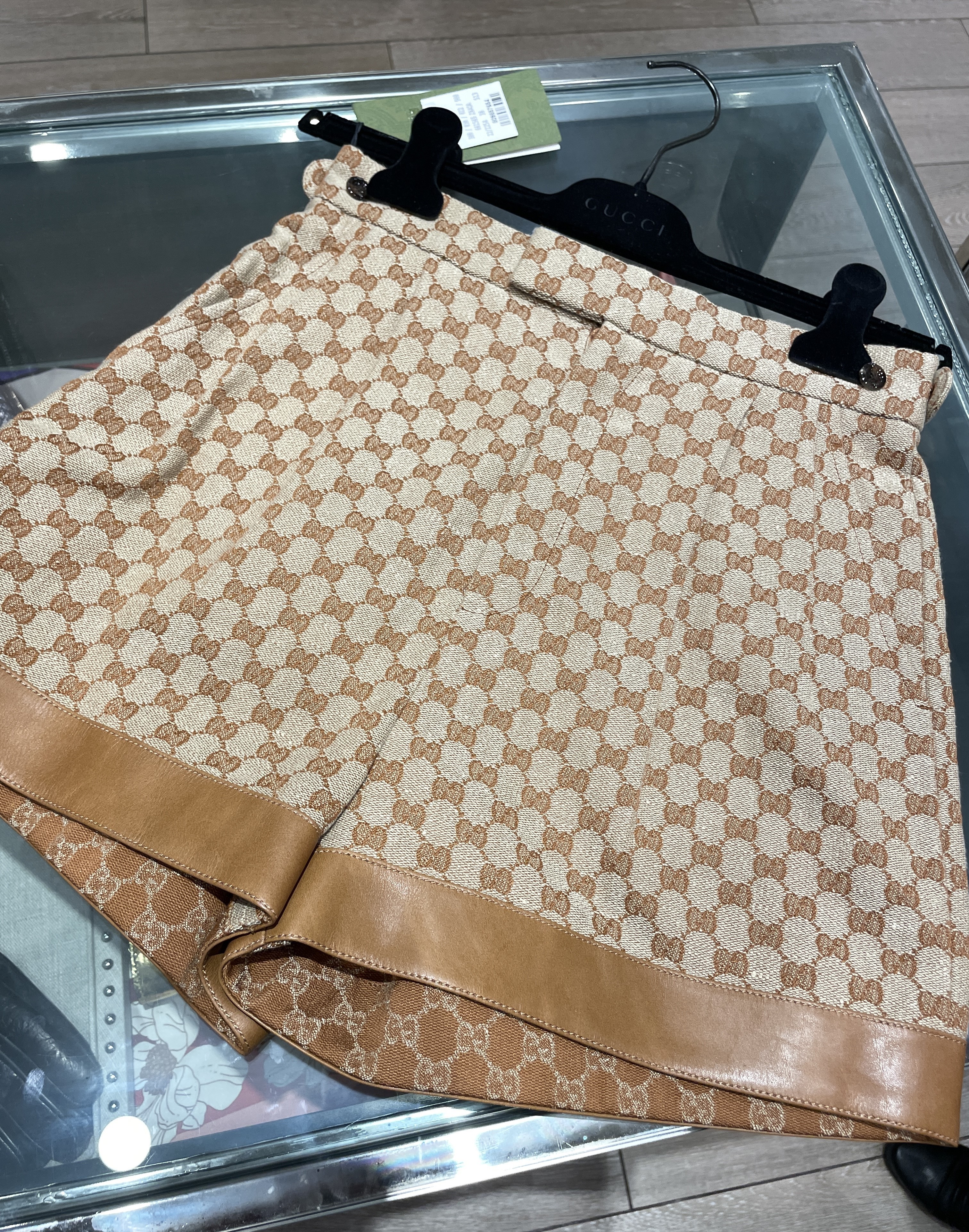 グッチ GG LINEN CANVAS SHORTS BEIGE