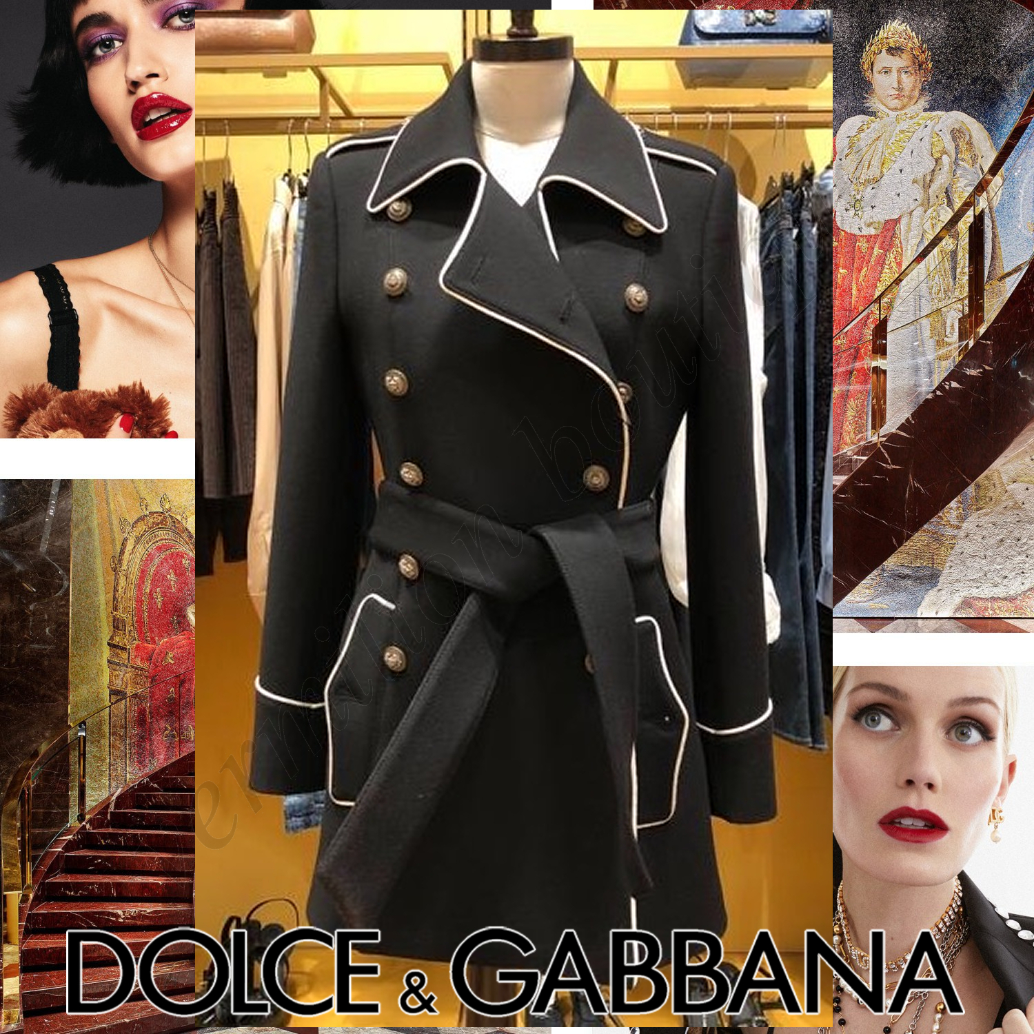 Dolce & Gabbana ウールショートコート ブラック