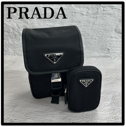 PRADA Messenger & Shoulder Bags Unisex Street Style Logo Messenger & Shoulder Bags