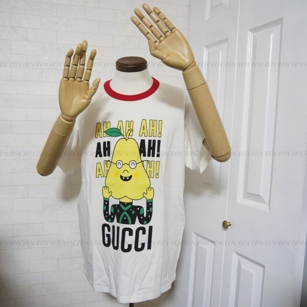 GUCCI【国内即発】ホワイト×ペア―Tシャツ 703439 ギフト包装可 GUCCI【国内即発】ホワイト×ペア―Tシャツ 703439 ギフト包装可