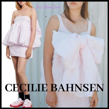 CECILIE BAHNSEN Tanks & Camisoles Casual Style Peplum Plain Party Style Elegant Style