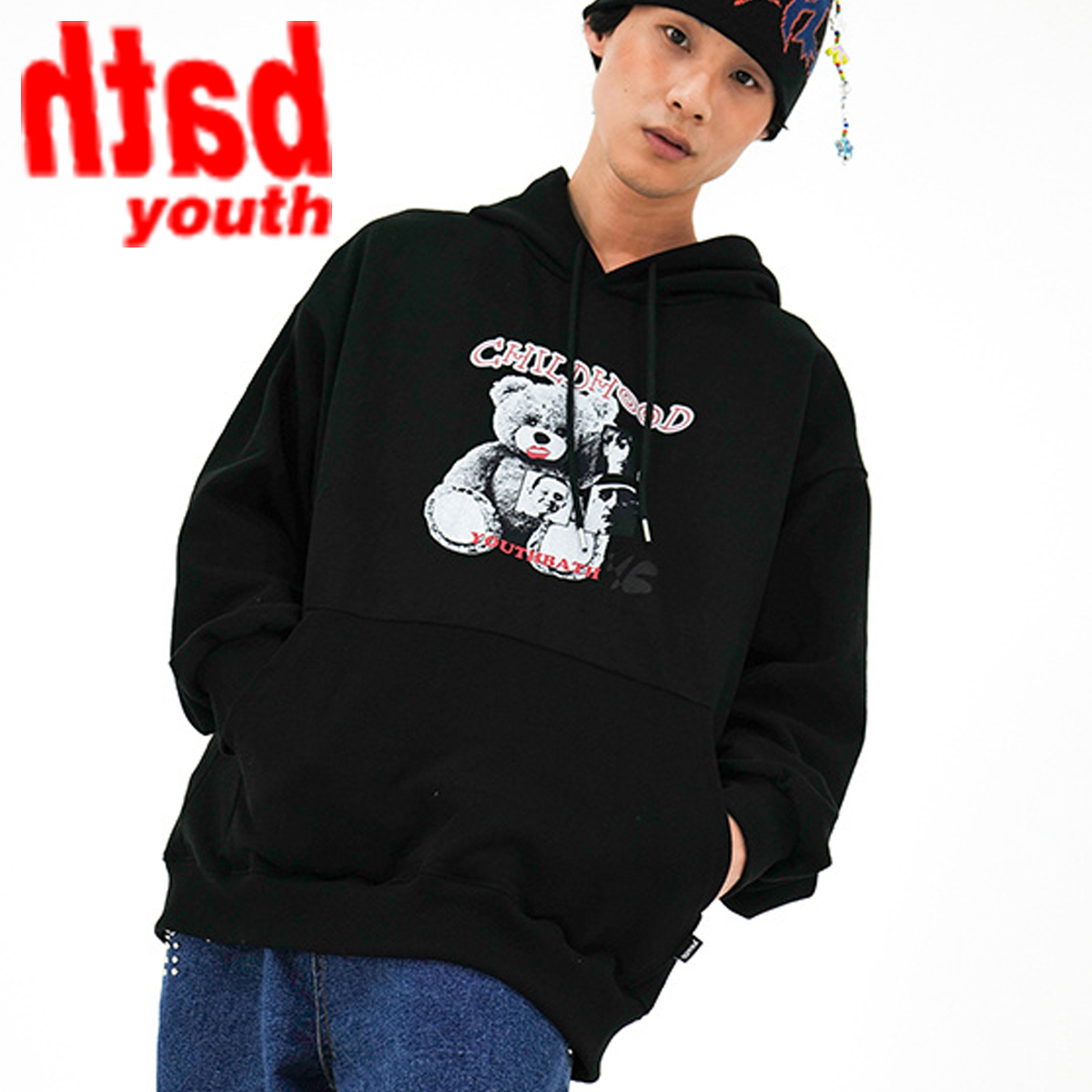 ★YOUTHBATH★YB Bear Hood _ Black★正規品/韓国直送料込/人気