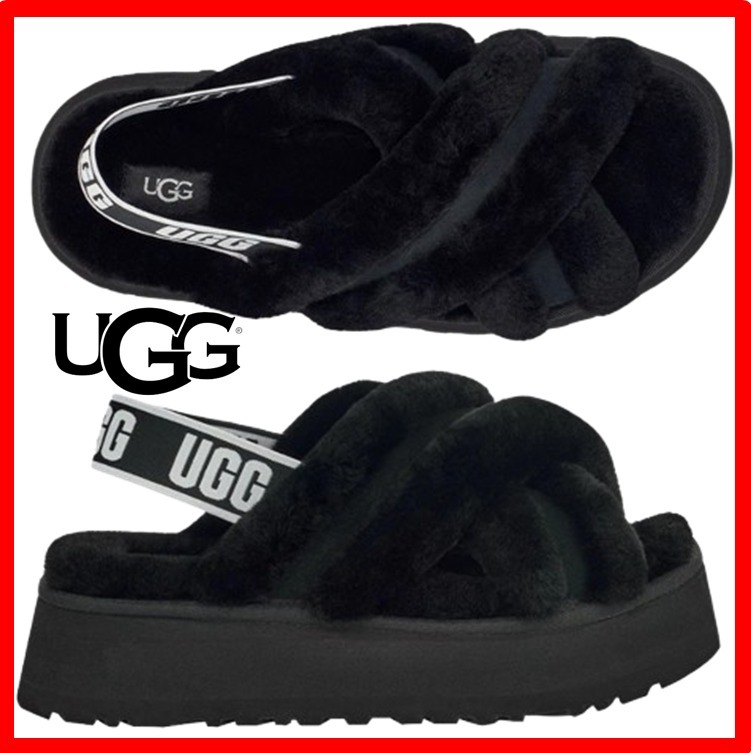 ☆人気☆【UGG】☆UGG W Disco Cross Slide☆Black☆