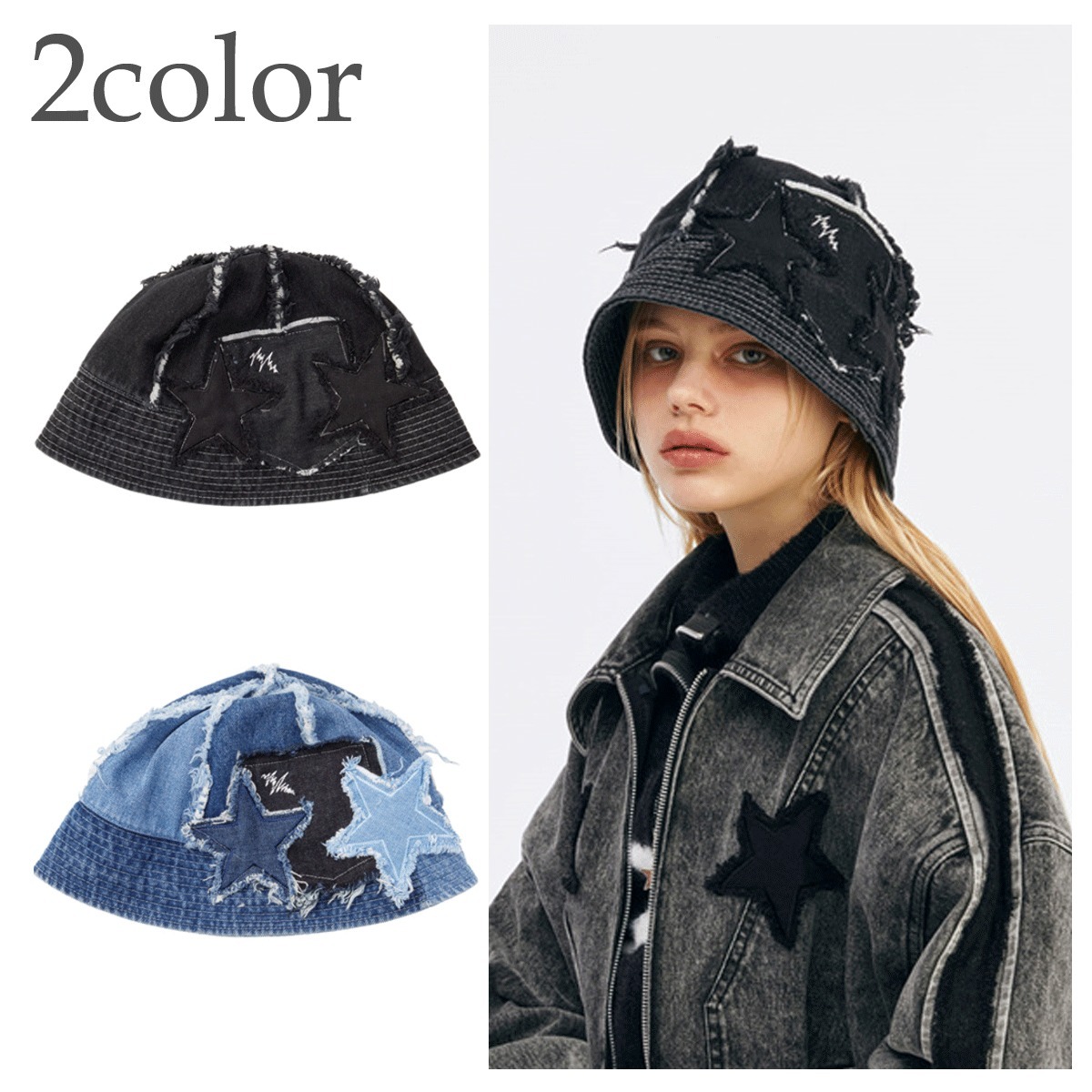 ハット THE GREATEST Star Denim Bucket FK191