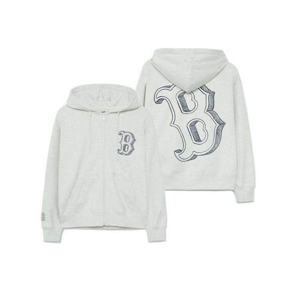 MLB ベーシック メガロゴ フードジップアップ BOS (L.Melange Gr