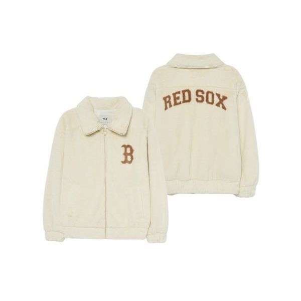 MLB エコファー バーシティジャケット BOS (L.Beige)