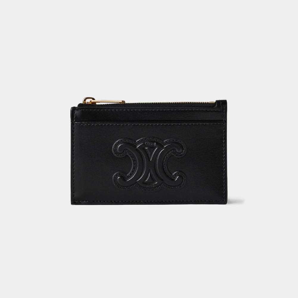 【CELINE】ジップ付きカードホルダー キュイル トリオンフ