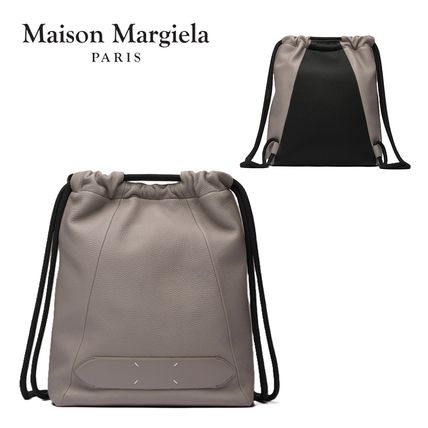 Maison Margiela Backpacks Unisex Street Style Plain Leather Backpacks