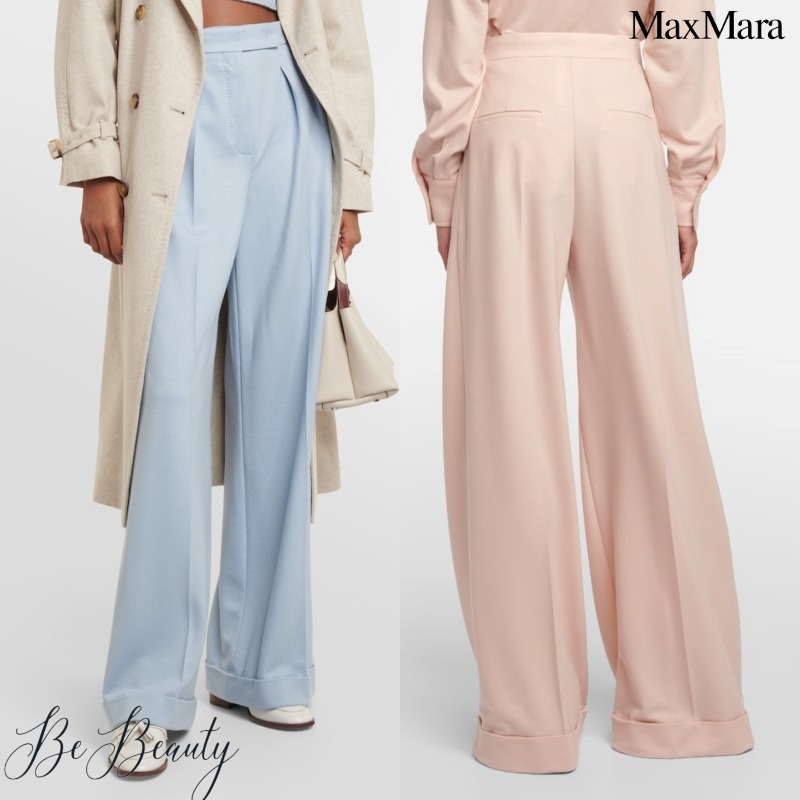 MaxMara FARADAY ジャージー パラッツォ パンツ 無地 ウール
