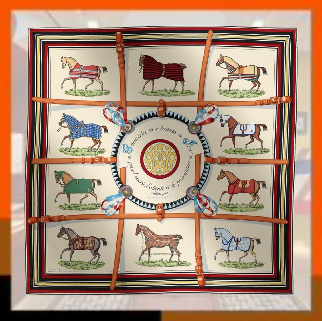 HERMES 最新作 カレ 90 toujours Couvertures et Tenues de Jour