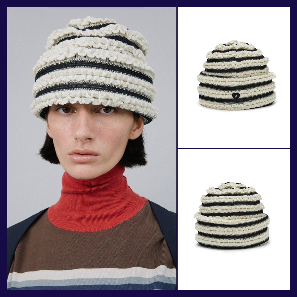 【AWESOME NEEDS】SUGARLOAF HAT_STRIPE CREAM