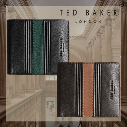 TED BAKER Folding Wallets Plain Leather Logo Folding Wallets