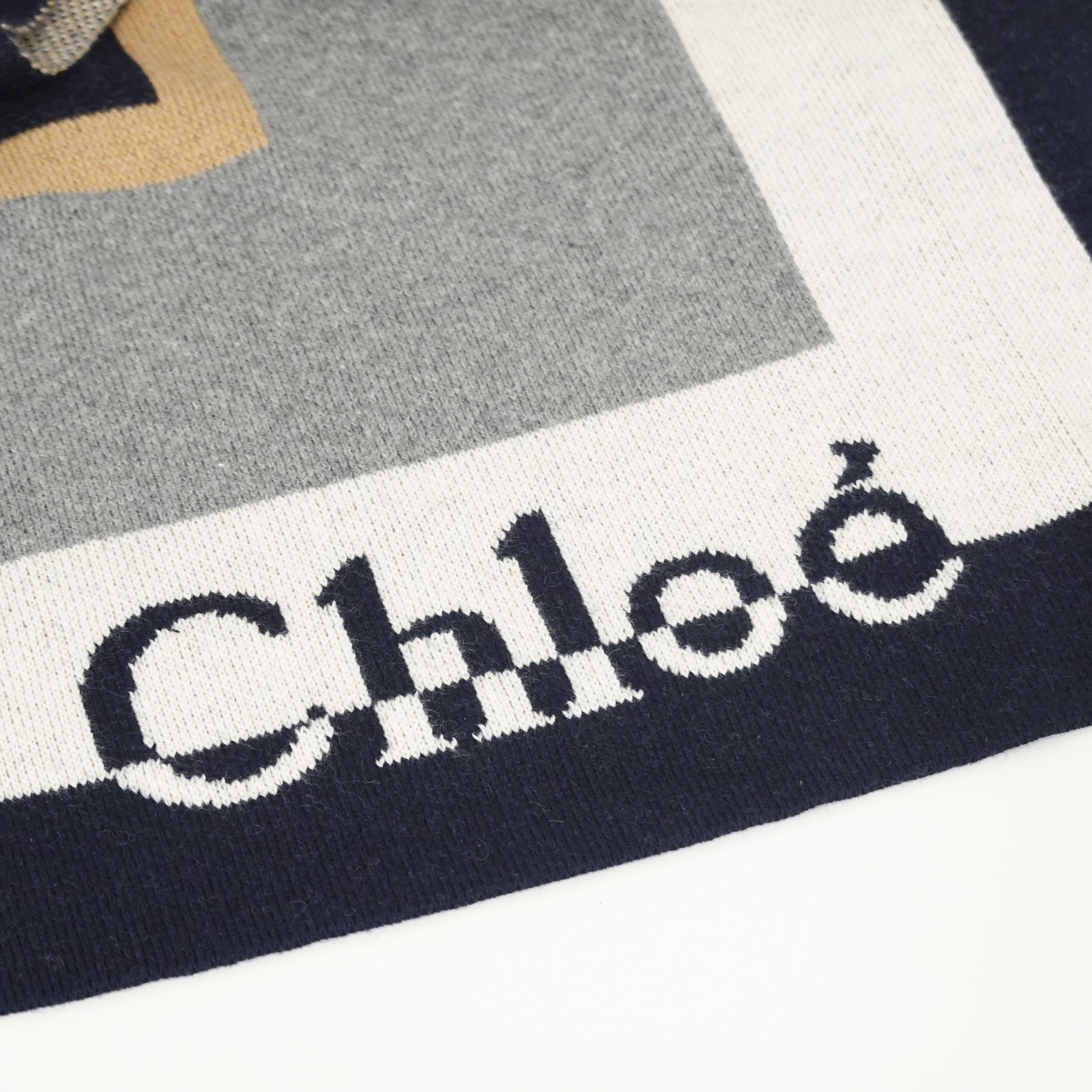 Chloe クロエ ニットポンチョ ケーブル ハイネック アルパカ