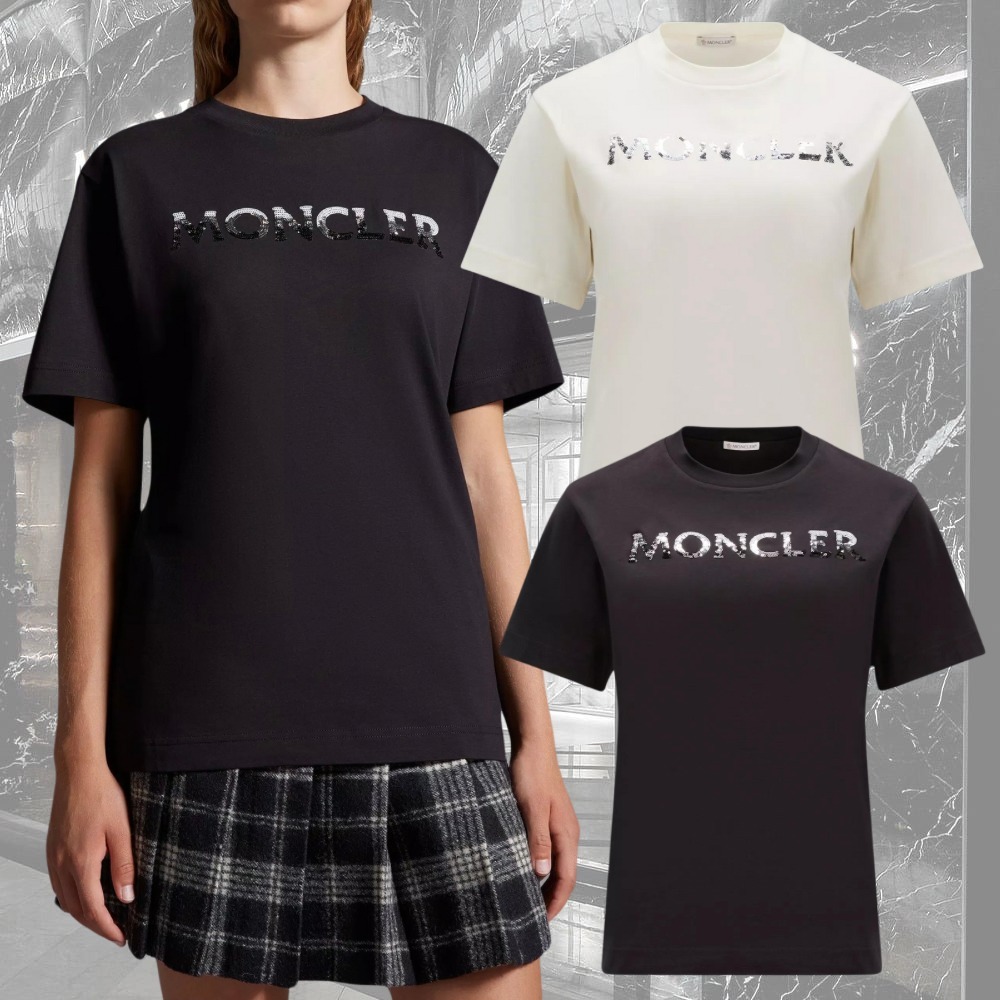 【MONCLER】スパンコール ロゴ T シャツ