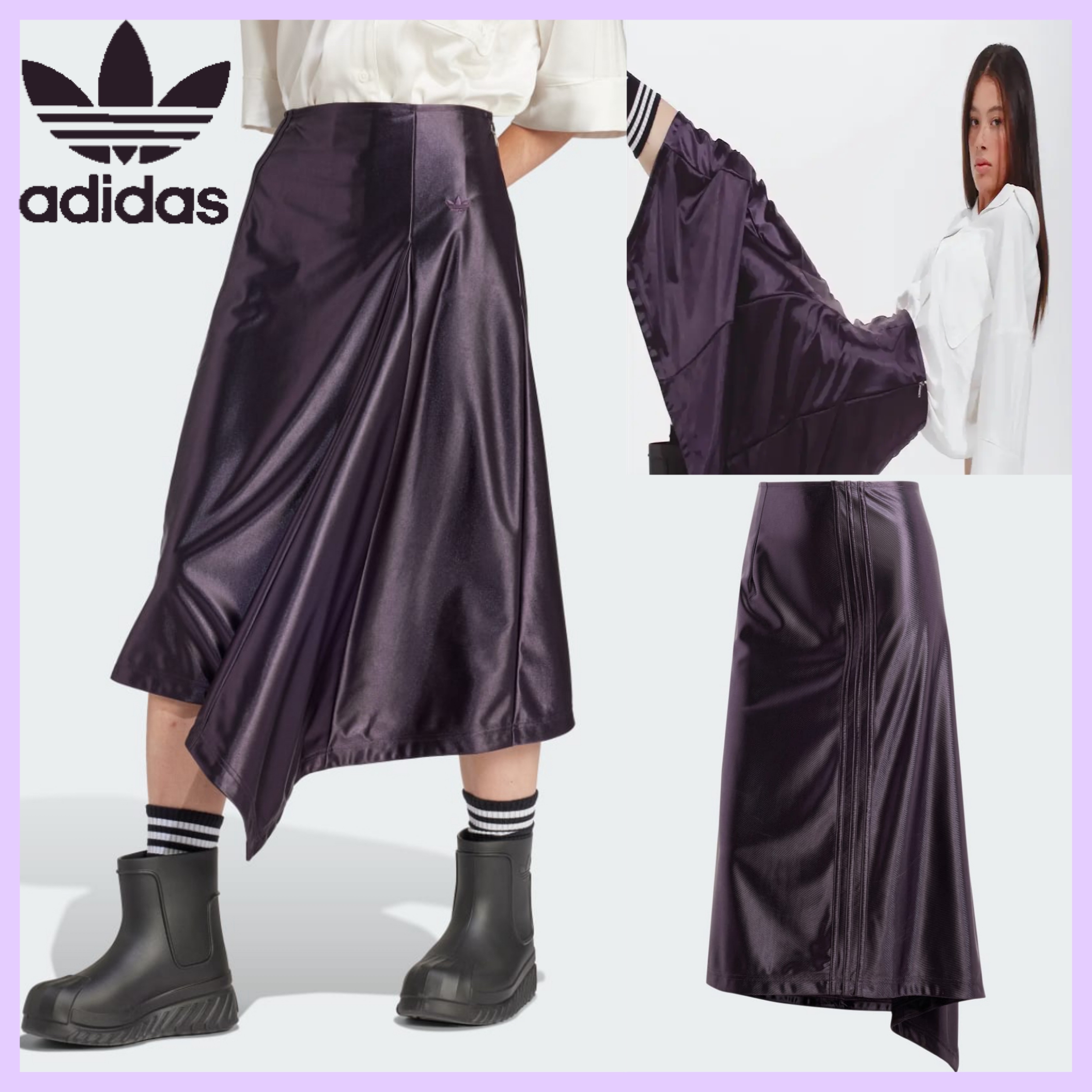 adidas tシャツ スリーストライプス クロップド 長袖Tシャツ